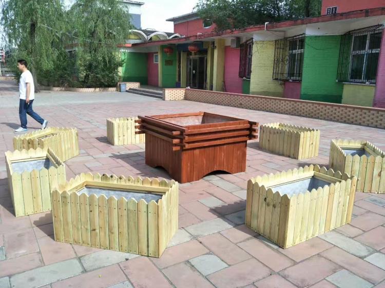 苏州户外防腐木花箱园林景观木制品定制